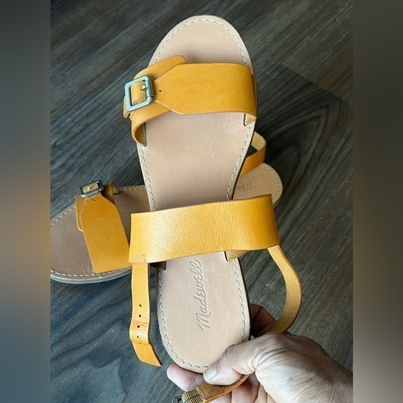 Madewell The Boardwalk Tan Camel Boho Leather Open Toe Ankle Strap 9.5 Sandal - Picture 2 of 7
